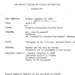 Announcements, 1976-01-19. ...