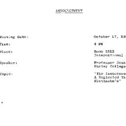 Announcements, 1983-10-17. ...