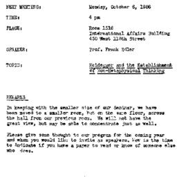 Announcements, 1986-10-06. ...