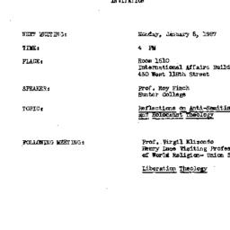 Announcements, 1987-01-05. ...
