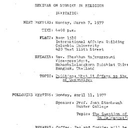 Announcements, 1977-03-07. ...