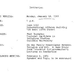 Announcements, 1981-01-12. ...