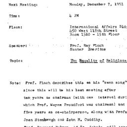 Announcements, 1992-12-07. ...
