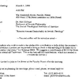 Announcements, 1998-03-09. ...