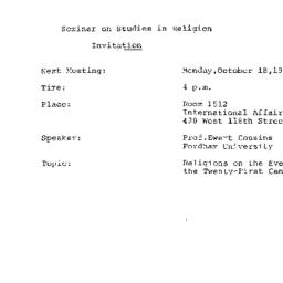 Announcements, 1982-10-18. ...