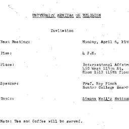 Announcements, 1992-04-06. ...