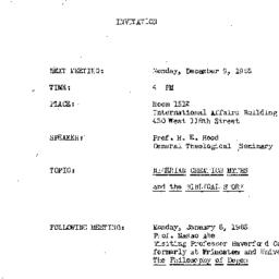 Announcements, 1985-12-09. ...