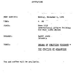 Announcements, 1985-11-04. ...