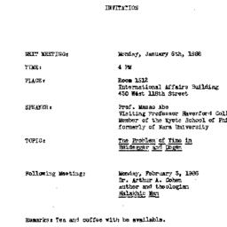Announcements, 1986-01-06. ...
