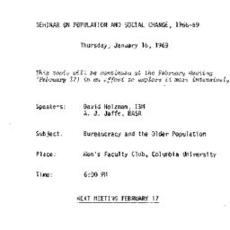 Announcements, 1969-01-16. ...