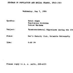 Announcements, 1969-05-07. ...