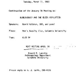 Announcements, 1969-03-11. ...