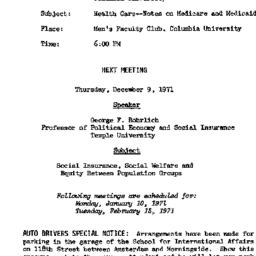 Announcements, 1970-11-10. ...