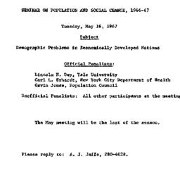 Announcements, 1967-05-05. ...