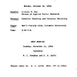 Announcements, 1964-09-29. ...