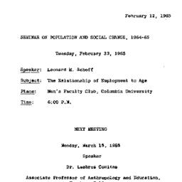 Announcements, 1965-02-12. ...