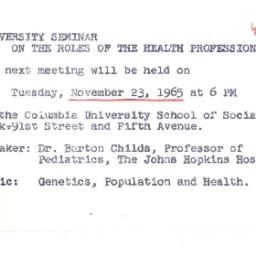 Announcements, 1965-11-03. ...