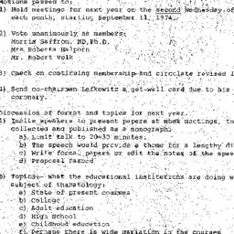 Minutes, 1974-04-05. Death,...