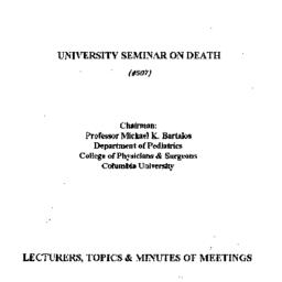 Schedules, Death, seminar 5...