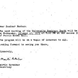 Announcements, 1979-10-10. ...