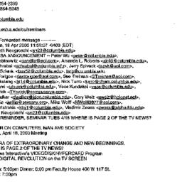 Announcements, 2000-04-18. ...