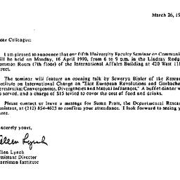 Announcements, 1990-03-26. ...
