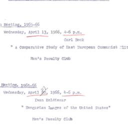 Announcements, 1966-04-13. ...