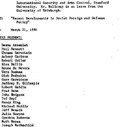 Minutes, 1984-03-21. Commun...