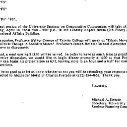 Announcements, 1989-03-10. ...