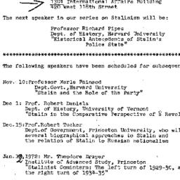 Announcements, 1971-11-03. ...