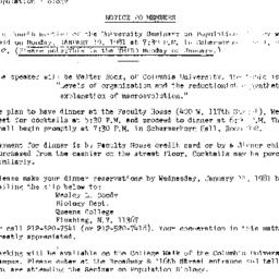 Announcements, 1981-01-19. ...
