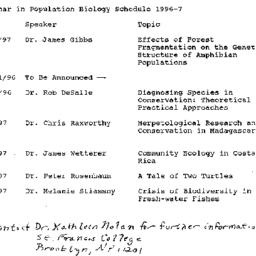Schedules, Population Biolo...