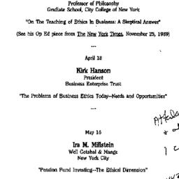 Schedules, Ethics in Busine...