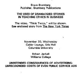 Schedules, Ethics in Busine...