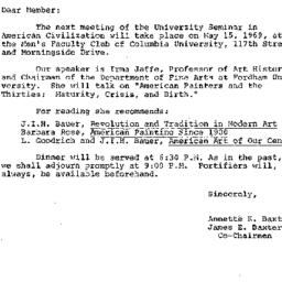 Announcements, 1969-04-30. ...