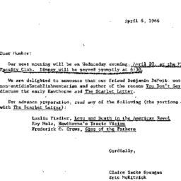 Announcements, 1966-04-06. ...