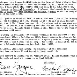Announcements, 1984-02-01. ...