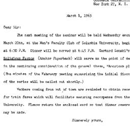 Announcements, 1963-03-01. ...