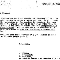 Announcements, 1973-02-13. ...