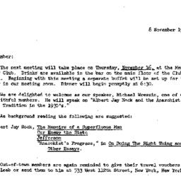 Announcements, 1967-11-08. ...