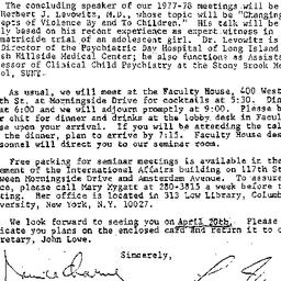 Announcements, 1978-04-16. ...