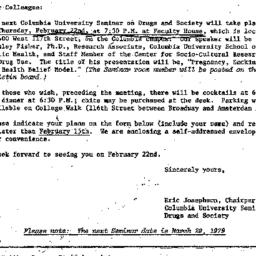 Announcements, 1979-01-29. ...