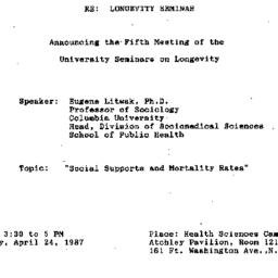 Announcements, 1987-04-06. ...