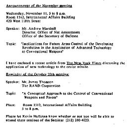 Announcements, 1987-09-14. ...