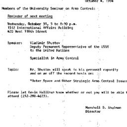 Announcements, 1984-10-04. ...
