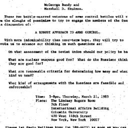 Announcements, 1985-03-21. ...