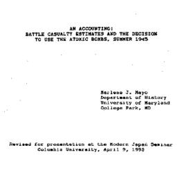 Speaker's paper, 1993-0...