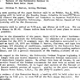 Announcements, 1975-05-02. ...