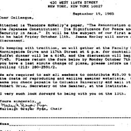 Announcements, 1985-09-19. ...
