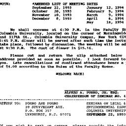 Announcements, 1993-09-22. ...